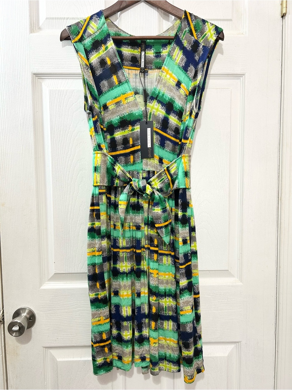 NWT Plenty by Tracy Reese Joanne Dress Size M Hazy Grid Print Anthropologie